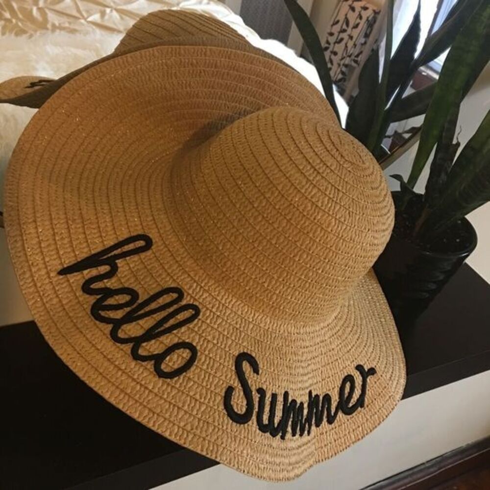 Great summer straw sun hat Hello Summer